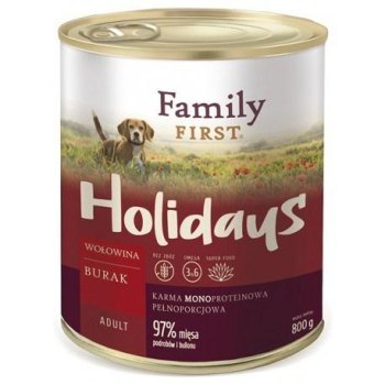 FamilyFirst Wołowina+burak+monoproteina adult 800g FamilyFirst Wołowina+burak+monoproteina adult 800g