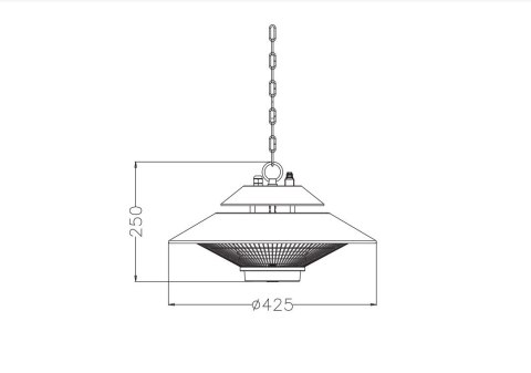 Stalowy ogrzewacz tarasowy Activejet APH-IH1500 Stalowy ogrzewacz tarasowy Activejet APH-IH1500