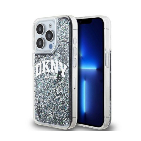 DKNY Liquid Glitter Big Logo - Etui iPhone 15 Pro (czarny) DKNY Liquid Glitter Big Logo - Etui iPhone 15 Pro (czarny)
