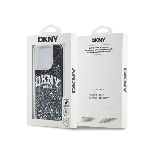 DKNY Liquid Glitter Big Logo - Etui iPhone 15 Pro (czarny) DKNY Liquid Glitter Big Logo - Etui iPhone 15 Pro (czarny)