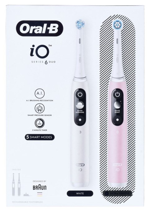 Braun Oral-B iO6 DuoPack White/Pink Braun Oral-B iO6 DuoPack White/Pink