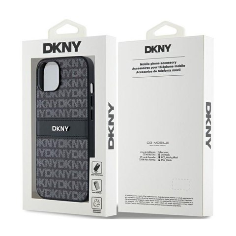 DKNY Leather Mono Stripe & Metal Logo - Etui iPhone 15 Plus / 14 Plus (czarny) DKNY Leather Mono Stripe & Metal Logo - Etui iPhone 15 Plus / 14 Plus (czarny)