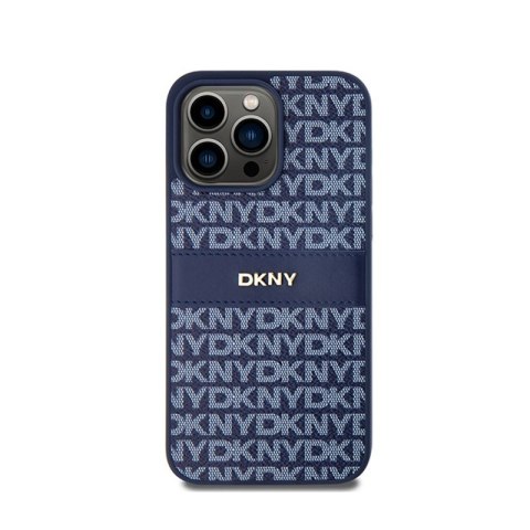 DKNY Leather Mono Stripe & Metal Logo - Etui iPhone 15 Pro Max (niebieski) DKNY Leather Mono Stripe & Metal Logo - Etui iPhone 15 Pro Max (niebieski)