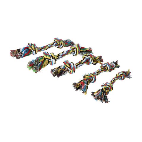 DINGO gryzak ze sznurka bawełnianego do czyszczenia zębów kolorowy, 2 węzły, waga 180 g. 32 cm DINGO gryzak ze sznurka bawełnianego do czyszczenia zębów kolorowy, 2 węzły, waga 180 g. 32 cm