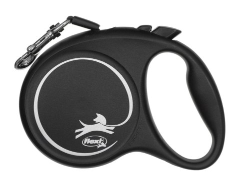 Smycz flexi automatyczna Black Design M taśma 5 m - dla psa do 25 kg, kolor srebrny Smycz flexi automatyczna Black Design M taśma 5 m - dla psa do 25 kg, kolor srebrny