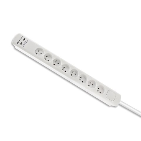 QOLTEC LISTWA ZASILAJĄCA ANTYPRZEPIĘCIOWA | 8 GNIAZD | 2 X USB | 1.8M | BIAŁA QOLTEC LISTWA ZASILAJĄCA ANTYPRZEPIĘCIOWA | 8 GNIAZD | 2 X USB | 1.8M | BIAŁA