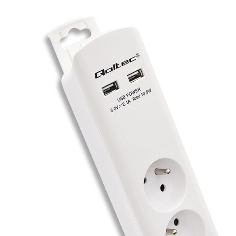 QOLTEC LISTWA ZASILAJĄCA ANTYPRZEPIĘCIOWA | 8 GNIAZD | 2 X USB | 1.8M | BIAŁA QOLTEC LISTWA ZASILAJĄCA ANTYPRZEPIĘCIOWA | 8 GNIAZD | 2 X USB | 1.8M | BIAŁA