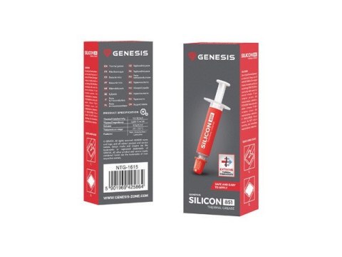 GENESIS PASTA TERMOPRZEWODZĄCA SILICON 851 0,5G NTG-1615 GENESIS PASTA TERMOPRZEWODZĄCA SILICON 851 0,5G NTG-1615