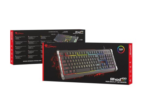 Klawiatura membranowa NATEC Rhod 400 RGB NKG-0993 (USB 2.0; (EU); kolor czarny) Klawiatura membranowa NATEC Rhod 400 RGB NKG-0993 (USB 2.0; (EU); kolor czarny)