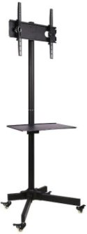 Uchwyt - Techly 100730 Mobilny stojak do telewizora LED/LCD/PDP, 23-55'', 25kg, regulowany, półka AV