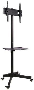 Uchwyt - Techly 100730 Mobilny stojak do telewizora LED/LCD/PDP, 23-55'', 25kg, regulowany, półka AV