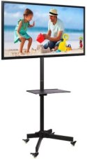 Uchwyt - Techly 100730 Mobilny stojak do telewizora LED/LCD/PDP, 23-55'', 25kg, regulowany, półka AV