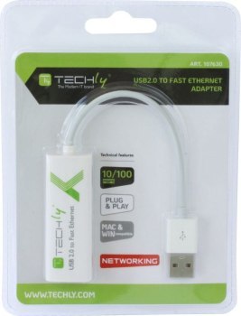 TECHLY KARTA SIECIOWA ADAPTER USB-A 2.0 NA RJ45 10 TECHLY KARTA SIECIOWA ADAPTER USB-A 2.0 NA RJ45 10