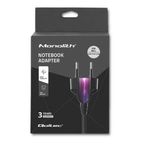 Zasilacz Qoltec 51519.65W do notebooka DELL (19,5 V; 3,34 A; 65W; 7.4 mm x 5 mm) Zasilacz Qoltec 51519.65W do notebooka DELL (19,5 V; 3,34 A; 65W; 7.4 mm x 5 mm)