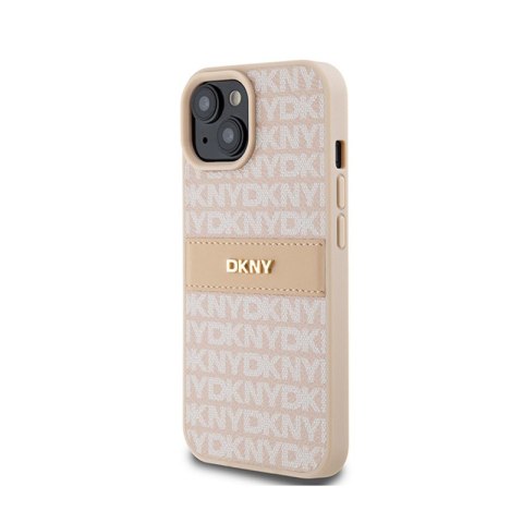 DKNY Leather Mono Stripe & Metal Logo - Etui iPhone 15 Plus / 14 Plus (różowy) DKNY Leather Mono Stripe & Metal Logo - Etui iPhone 15 Plus / 14 Plus (różowy)