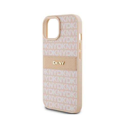 DKNY Leather Mono Stripe & Metal Logo - Etui iPhone 15 Plus / 14 Plus (różowy) DKNY Leather Mono Stripe & Metal Logo - Etui iPhone 15 Plus / 14 Plus (różowy)