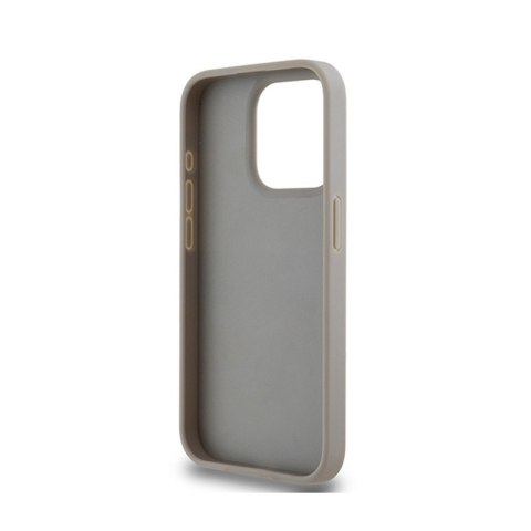 DKNY Leather Mono Stripe & Metal Logo - Etui iPhone 15 Pro (beżowy) DKNY Leather Mono Stripe & Metal Logo - Etui iPhone 15 Pro (beżowy)