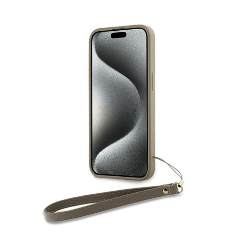 DKNY Wrist Strap Stock Logo - Etui iPhone 15 / 14 / 13 (beżowy) DKNY Wrist Strap Stock Logo - Etui iPhone 15 / 14 / 13 (beżowy)