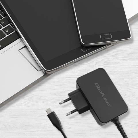 QOLTEC ŁADOWARKA GAN POWER PRO | 1XUSB-C | 45W | 5-20V | 2.25-3A | CZARNA QOLTEC ŁADOWARKA GAN POWER PRO | 1XUSB-C | 45W | 5-20V | 2.25-3A | CZARNA