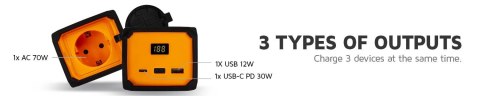 XTORM POWERBANK AC PORTABLE POWER SOCKET 70W 19.200 MAH, AC 70W, USB-C PD 30W, USB-A 12W XTORM POWERBANK AC PORTABLE POWER SOCKET 70W 19.200 MAH, AC 70W, USB-C PD 30W, USB-A 12W