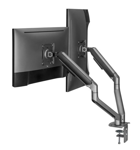 GEMBIRD BIURKOWE REGULOWANE RAMIĘ/UCHWYT NA 2 MONITORY 17-32, VESA 100X100MM, DO 9 KG, KOLOR SZARY GEMBIRD BIURKOWE REGULOWANE RAMIĘ/UCHWYT NA 2 MONITORY 17-32, VESA 100X100MM, DO 9 KG, KOLOR SZARY