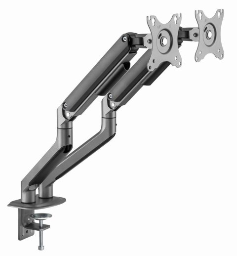 GEMBIRD BIURKOWE REGULOWANE RAMIĘ/UCHWYT NA 2 MONITORY 17-32, VESA 100X100MM, DO 9 KG, KOLOR SZARY GEMBIRD BIURKOWE REGULOWANE RAMIĘ/UCHWYT NA 2 MONITORY 17-32, VESA 100X100MM, DO 9 KG, KOLOR SZARY