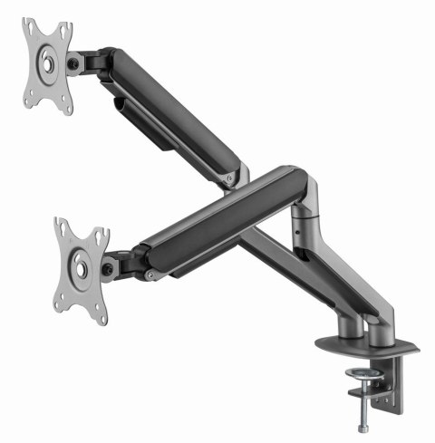 GEMBIRD BIURKOWE REGULOWANE RAMIĘ/UCHWYT NA 2 MONITORY 17-32, VESA 100X100MM, DO 9 KG, KOLOR SZARY GEMBIRD BIURKOWE REGULOWANE RAMIĘ/UCHWYT NA 2 MONITORY 17-32, VESA 100X100MM, DO 9 KG, KOLOR SZARY