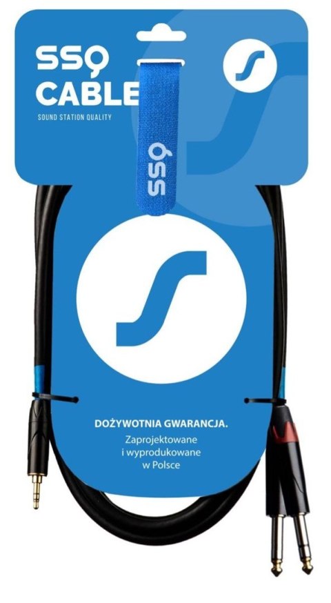 SSQ MIJM3 - jack stereo 3,5mm - 2x jack mono 6,3mm SSQ MIJM3 - jack stereo 3,5mm - 2x jack mono 6,3mm