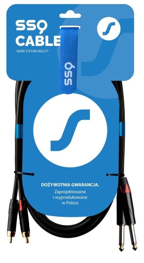 SSQ RCAJM5 - Kabel 5 metrowy 2xRCA- 2x JACK MONO 6,3mm SSQ RCAJM5 - Kabel 5 metrowy 2xRCA- 2x JACK MONO 6,3mm