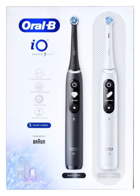 Braun Szczoteczka elektryczna Oral-B iO7 DuoPack Black + White Braun Szczoteczka elektryczna Oral-B iO7 DuoPack Black + White