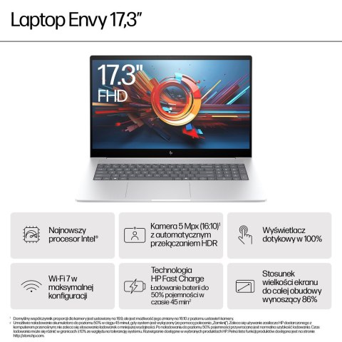 HP ENVY 17-da0002nw Ultra 7 155H 17,3"FHD Touch AG IPS 300nits 32GB DDR5 SSD2TB Intel Arc 5MP W11Pro 2Y Glacier Silver HP ENVY 17-da0002nw Ultra 7 155H 17,3"FHD Touch AG IPS 300nits 32GB DDR5 SSD2TB Intel Arc 5MP W11Pro 2Y Glacier Silver