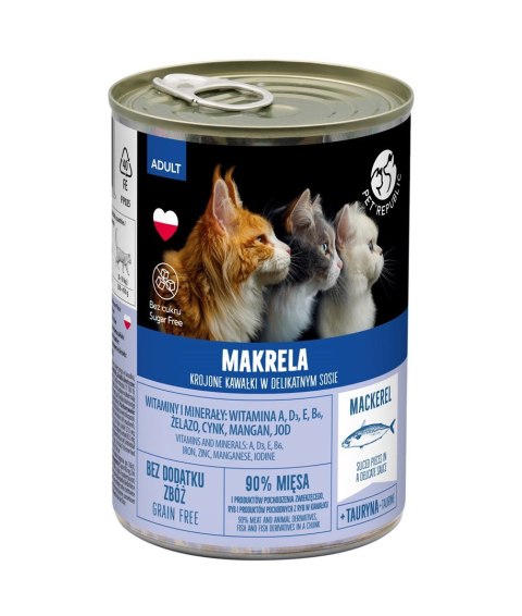 PETREPUBLIC Kawałki w sosie z makrelą - Karma mokra dla kota - 400g PETREPUBLIC Kawałki w sosie z makrelą - Karma mokra dla kota - 400g