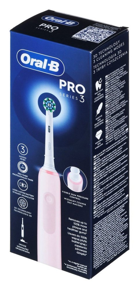 Braun Szczoteczka elek. Oral-B PRO3 Pink X-Clean Braun Szczoteczka elek. Oral-B PRO3 Pink X-Clean
