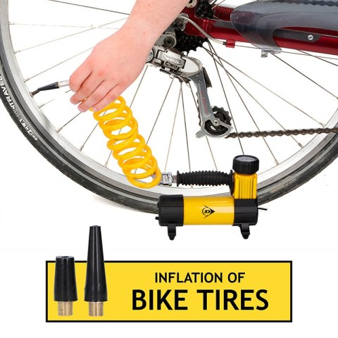 Dunlop - kompresor 12 V 100 Psi, zestaw z wężem i końcówkami Dunlop - kompresor 12 V 100 Psi, zestaw z wężem i końcówkami