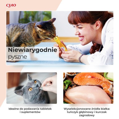 INABA Churu Pops Tuńczyk z kurczakiem - przysmak dla kota - 4x15 g INABA Churu Pops Tuńczyk z kurczakiem - przysmak dla kota - 4x15 g