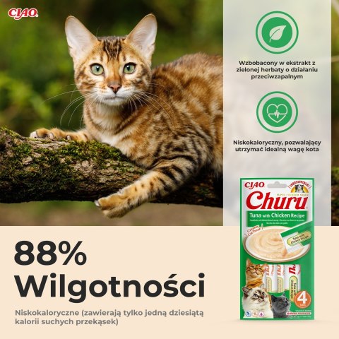 INABA Churu Tuńczyk z kurczakiem - przysmak dla kota - 4x14 g INABA Churu Tuńczyk z kurczakiem - przysmak dla kota - 4x14 g