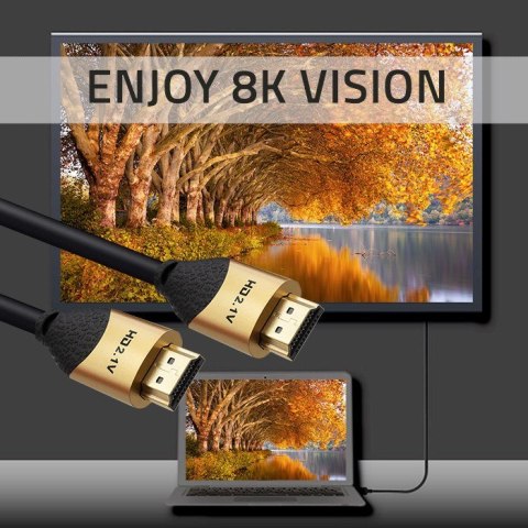 QOLTEC KABEL HDMI V2.1 ULTRA HIGH SPEED 8K | 60HZ | 26AWG | GOLD | 5M QOLTEC KABEL HDMI V2.1 ULTRA HIGH SPEED 8K | 60HZ | 26AWG | GOLD | 5M