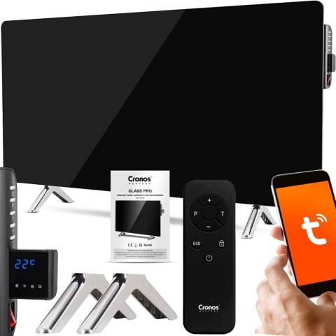 Promiennik podczerwieni Cronos Synthelith CRG-480TWP 480W szklany czarny z WiFi i pilotem Promiennik podczerwieni Cronos Synthelith CRG-480TWP 480W szklany czarny z WiFi i pilotem