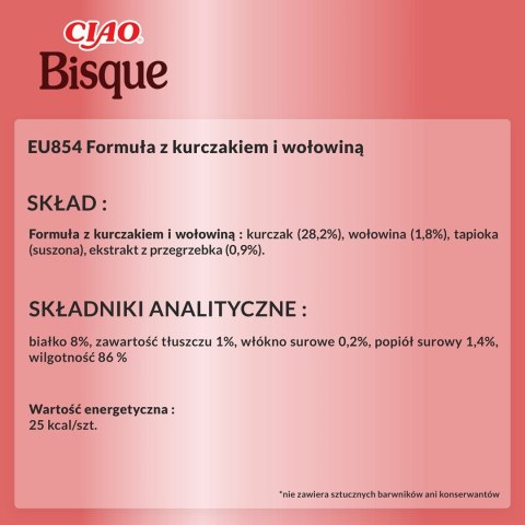 INABA CIAO Gęsta zupa z kurczakiem i wołowiną - przysmak dla kotów - 40g INABA CIAO Gęsta zupa z kurczakiem i wołowiną - przysmak dla kotów - 40g