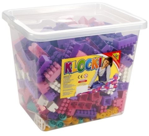 KLOCKI DUŻE POJEMNIK DLA DZIEWCZYNEK 500 EL. #G3 KLOCKI DUŻE POJEMNIK DLA DZIEWCZYNEK 500 EL. #G3