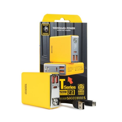 WEKOME WP-27 Tint Series - Power bank 10000 mAh Super Fast Charging USB-C PD 20W + 2x USB-A QC3.0 22.5W (Żółty) WEKOME WP-27 Tint Series - Power bank 10000 mAh Super Fast Charging USB-C PD 20W + 2x USB-A QC3.0 22.5W (Żółty)