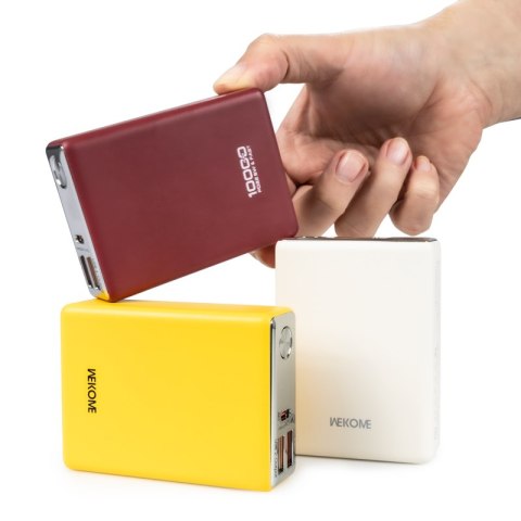 WEKOME WP-27 Tint Series - Power bank 10000 mAh Super Fast Charging USB-C PD 20W + 2x USB-A QC3.0 22.5W (Żółty) WEKOME WP-27 Tint Series - Power bank 10000 mAh Super Fast Charging USB-C PD 20W + 2x USB-A QC3.0 22.5W (Żółty)