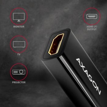 Adapter Wideo Axagon DisplayPort do HDMI 1.4 4K/30Hz 0,15 mm Adapter Wideo Axagon DisplayPort do HDMI 1.4 4K/30Hz 0,15 mm