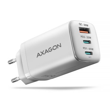 Ładowarka sieciowa GaN Axagon ACU-DPQ65W 1xUSB-A + 2x USB-C 65W biała Ładowarka sieciowa GaN Axagon ACU-DPQ65W 1xUSB-A + 2x USB-C 65W biała