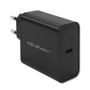 QOLTEC ŁADOWARKA SUPER QUICK PD | 1XUSB-C | 65W | 5-20V | 3-3.25A | CZARNA QOLTEC ŁADOWARKA SUPER QUICK PD | 1XUSB-C | 65W | 5-20V | 3-3.25A | CZARNA