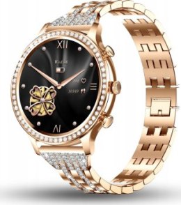 Smartwatch damski Manta Diamond Lusso złoty + bransoletka YES