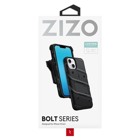 ZIZO BOLT Series - Pancerne etui iPhone 14 ze szkłem 9H na ekran + uchwyt z podstawką (czarny) ZIZO BOLT Series - Pancerne etui iPhone 14 ze szkłem 9H na ekran + uchwyt z podstawką (czarny)