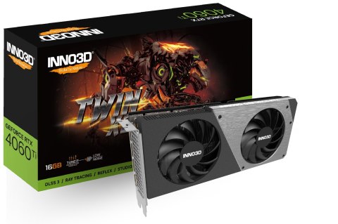 Karta graficzna INNO3D GeForce RTX 4060 Ti TWIN X2 16GB GDDR6 Karta graficzna INNO3D GeForce RTX 4060 Ti TWIN X2 16GB GDDR6