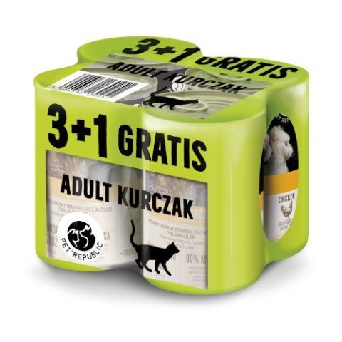 PETREPUBLIC Zestaw Kurczak 3+1 GRATIS - Karma mokra dla kota - 400g PETREPUBLIC Zestaw Kurczak 3+1 GRATIS - Karma mokra dla kota - 400g