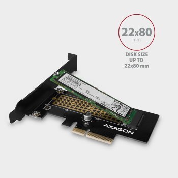 Adapter wewnętrzny Axagon PCEM2-N PCIe x4 do1x SSD M.2 NVMe M-key slot do 80mm Adapter wewnętrzny Axagon PCEM2-N PCIe x4 do1x SSD M.2 NVMe M-key slot do 80mm